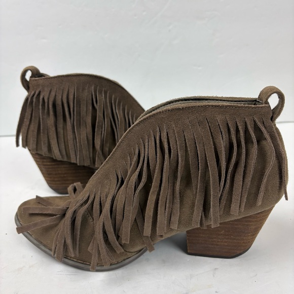 CORKYS Millie Brown Fringe Suede Western Ankle Booties Womens Size 8 - Picture 5 of 9